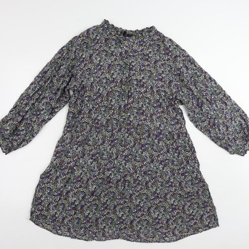 VERO MODA Womens Multicoloured Floral Viscose A-Line Size L V-Neck Pullover