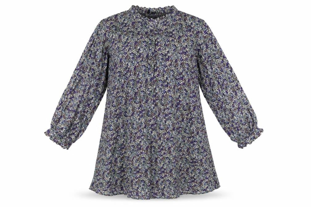 Front view of Vero Moda women’s multicoloured floral viscose a-line, size L, v-neck pullover
