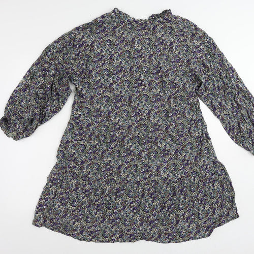 VERO MODA Womens Multicoloured Floral Viscose A-Line Size L V-Neck Pullover