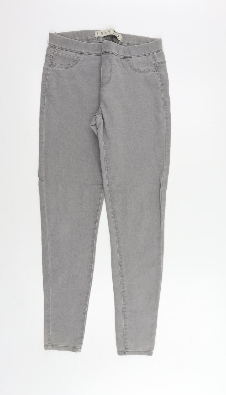 Denim & Co. Womens Grey Cotton Jegging Jeans Size 8 L30 in Regular - Elastic Waist