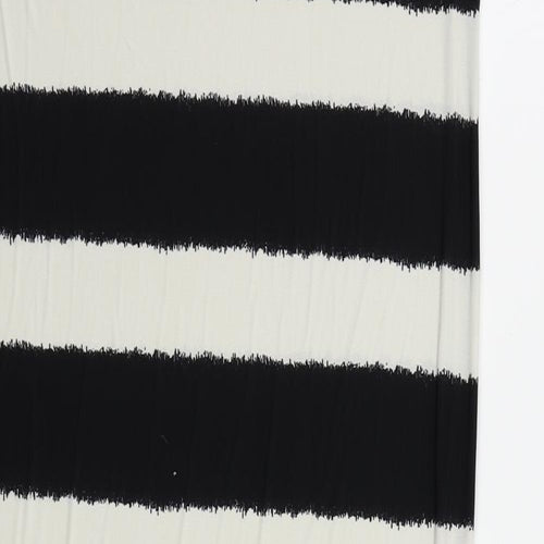 M&Co Womens Black Striped Polyester Maxi Size 16 Round Neck Pullover