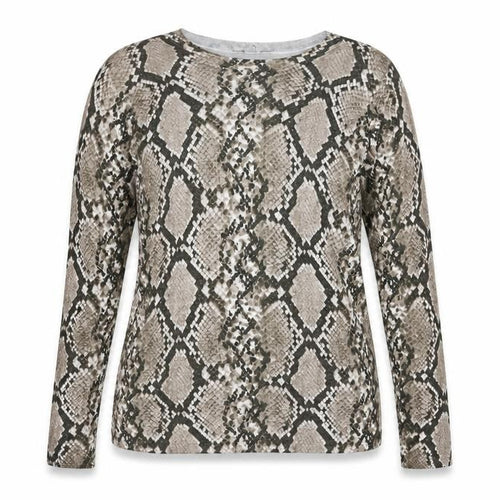 Dorothy Perkins Womens Beige Animal Print Viscose Basic Blouse Size 16 Boat Neck