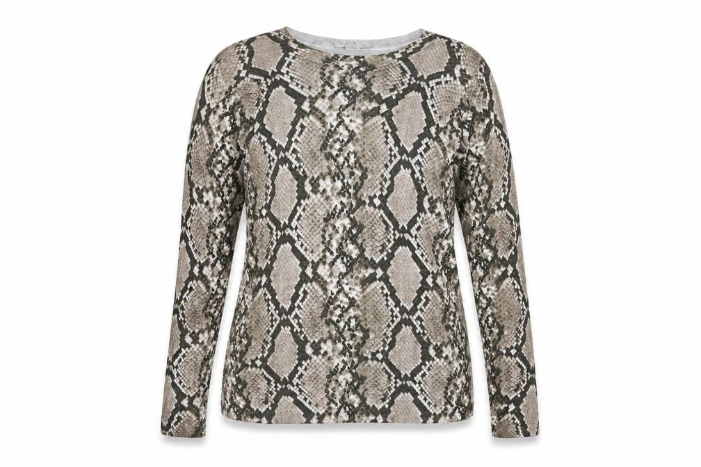Dorothy Perkins Womens Beige Animal Print Viscose Basic Blouse Size 16 Boat Neck