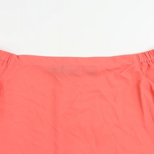 Dorothy Perkins Womens Pink Polyester Basic Blouse Size 8 Off the Shoulder