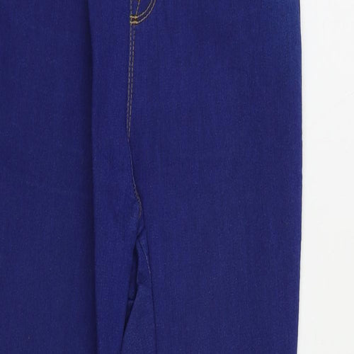 Denim & Co. Womens Blue Cotton Jegging Jeans Size 8 L29 in Regular - Elastic Waist
