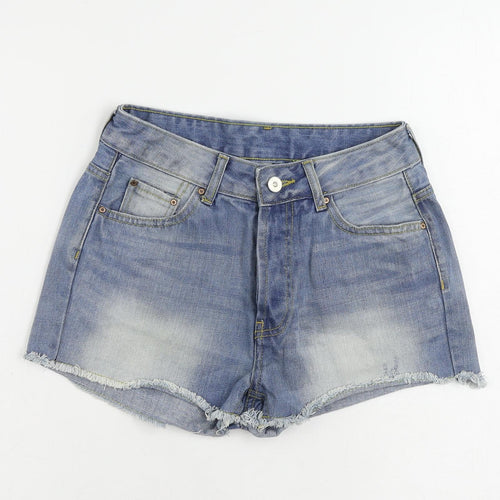 Denim & Co. Womens Blue Cotton Cut-Off Shorts Size 8 L3 in Regular Zip