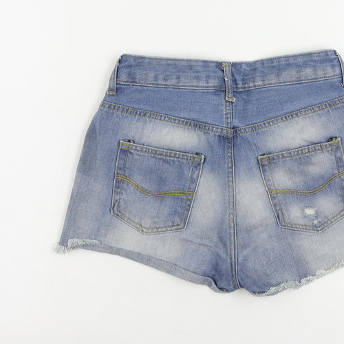 Denim & Co. Womens Blue Cotton Cut-Off Shorts Size 8 L3 in Regular Zip