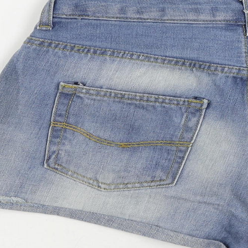 Denim & Co. Womens Blue Cotton Cut-Off Shorts Size 8 L3 in Regular Zip