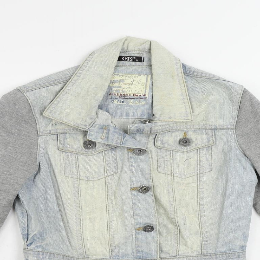 Krisp Womens Blue Jacket Size 8 Button
