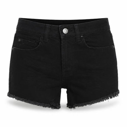 Denim & Co. Womens Black Cotton Cut-Off Shorts Size 6 L4 in Regular Zip