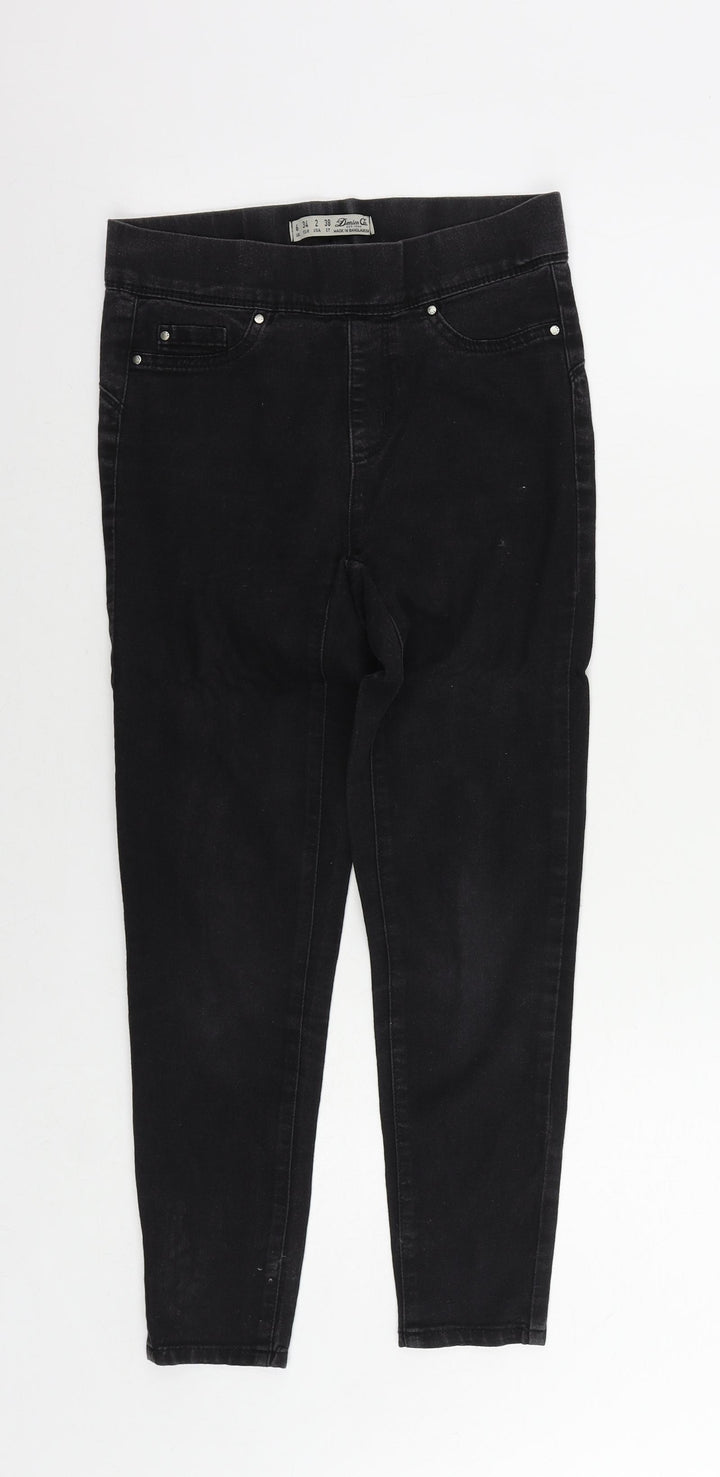 Denim & Co. Womens Black Cotton Jegging Jeans Size 6 L24 in Regular - Elastic Waist