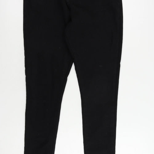 Boohoo Womens Black Cotton Skinny Jeans Size 6 L27 in Regular Zip