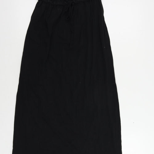 NEXT Womens Black Cotton Maxi Size 8 Off the Shoulder Drawstring - Strapless