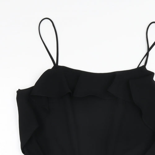 Topshop Womens Black Polyester Playsuit One-Piece Size 10 L3 in Pullover