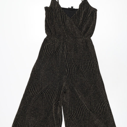 Topshop Womens Black Nylon Jumpsuit One-Piece Size 6 L15 in Pullover