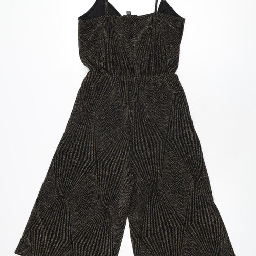 Topshop Womens Black Nylon Jumpsuit One-Piece Size 6 L15 in Pullover