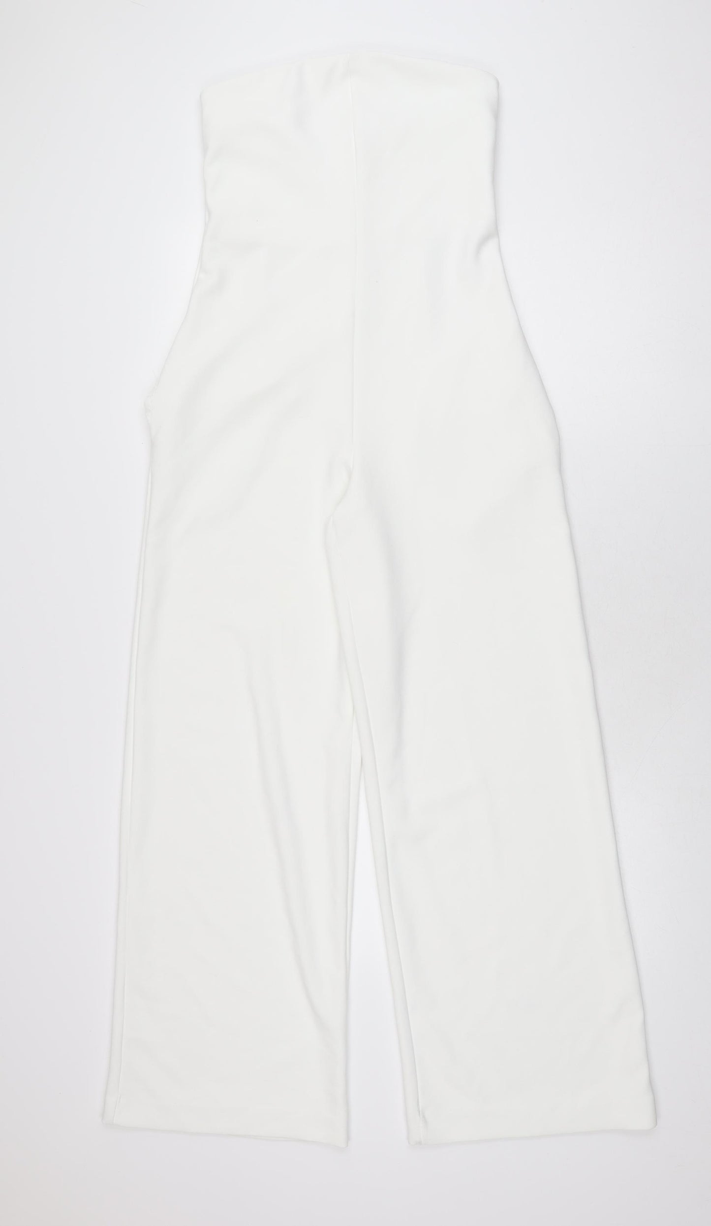 Zara Womens White Polyester Jumpsuit One-Piece Size S L30 in Zip