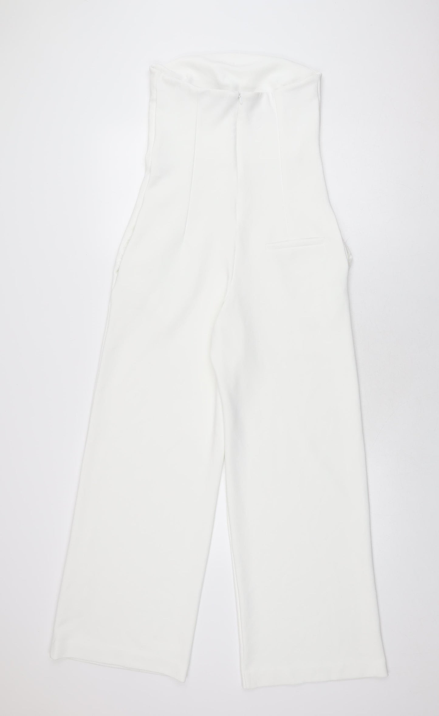Zara Womens White Polyester Jumpsuit One-Piece Size S L30 in Zip