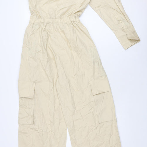 Zara Womens Beige Cotton Jumpsuit One-Piece Size XS L30 in Zip
