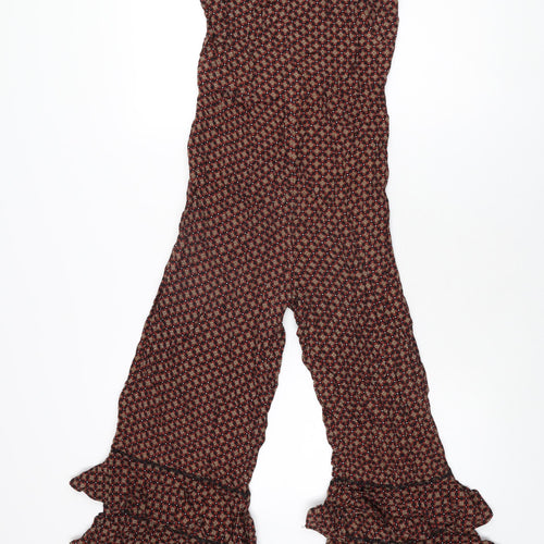 River Island Womens Black Geometric Viscose Jumpsuit One-Piece Size 6 L25 in Pullover