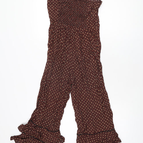 River Island Womens Black Geometric Viscose Jumpsuit One-Piece Size 6 L25 in Pullover