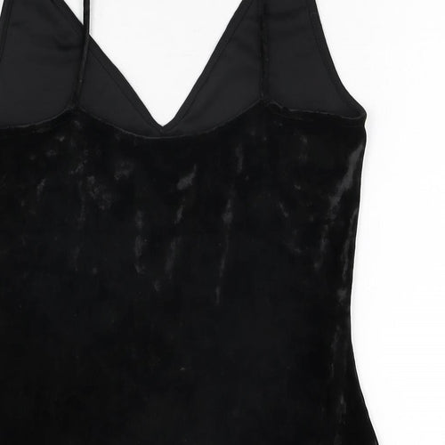 H&M Womens Black Polyester Bodysuit One-Piece Size S Snap