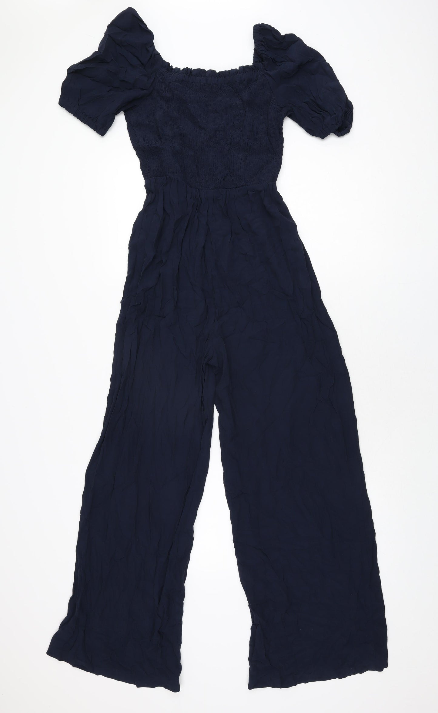 Marks and Spencer Womens Blue Viscose Jumpsuit One-Piece Size 8 L28 in Pullover