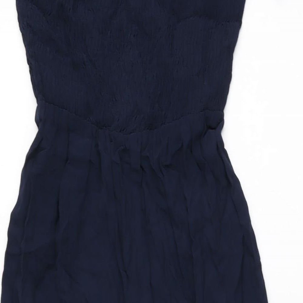 Marks and Spencer Womens Blue Viscose Jumpsuit One-Piece Size 8 L28 in Pullover
