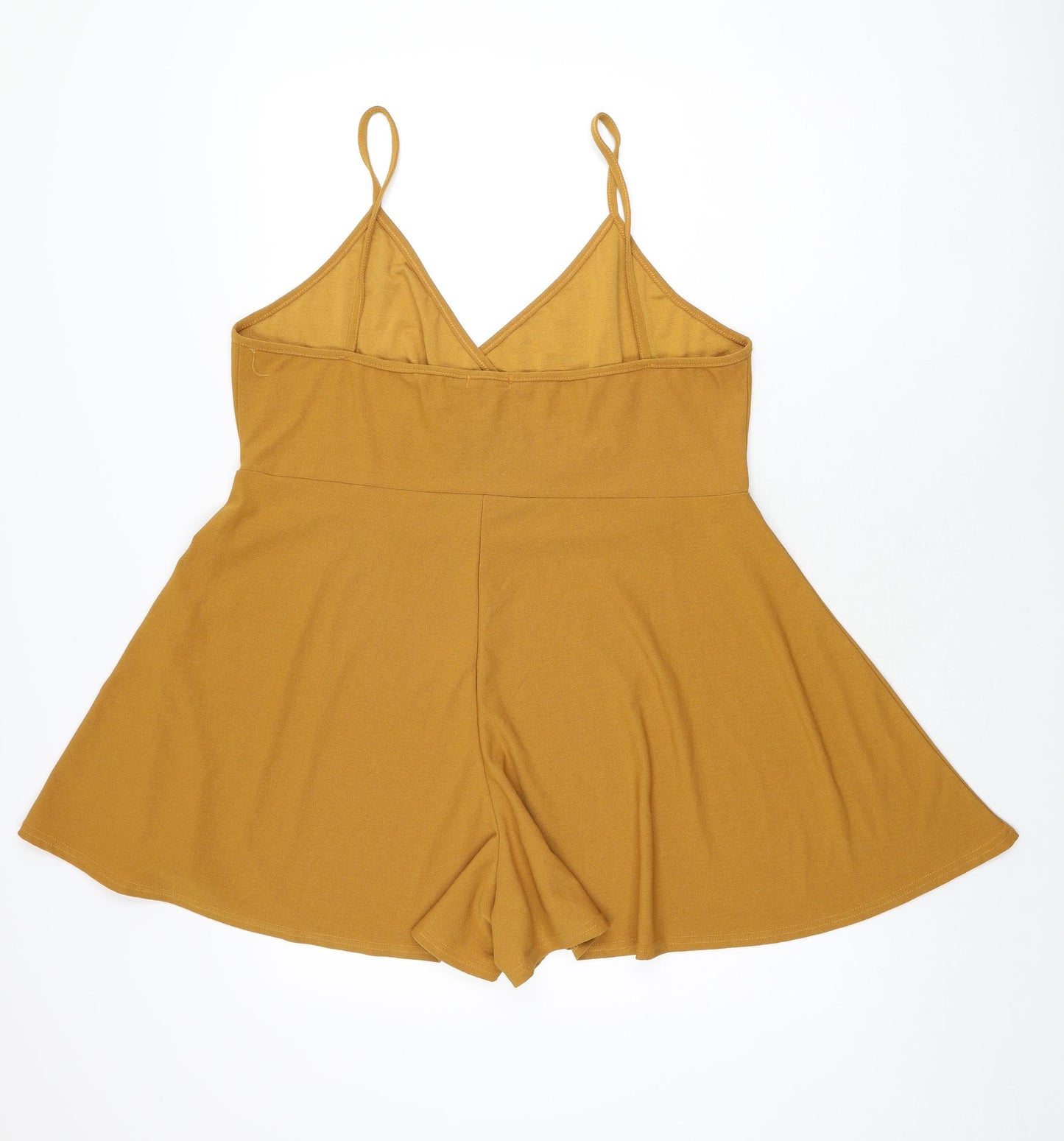 Boohoo Womens Yellow Polyester Playsuit One-Piece Size 20 L3 in Pullover