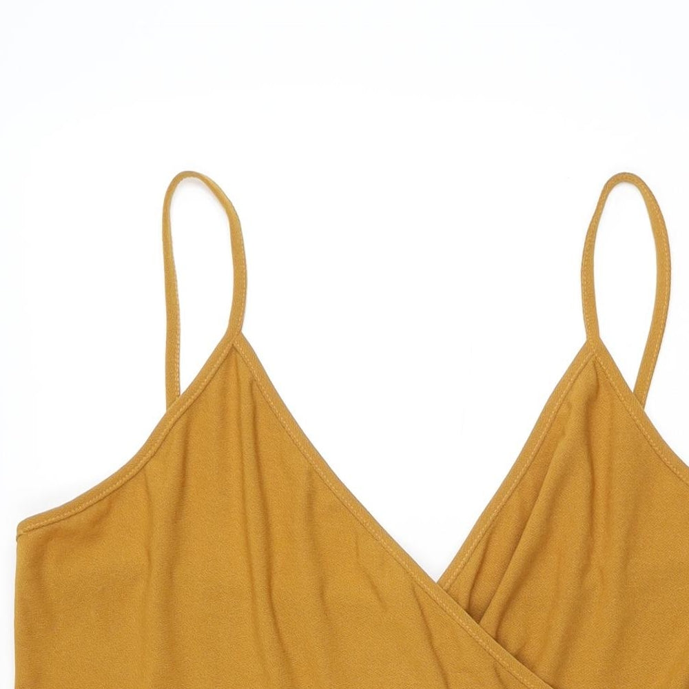 Boohoo Womens Yellow Polyester Playsuit One-Piece Size 20 L3 in Pullover