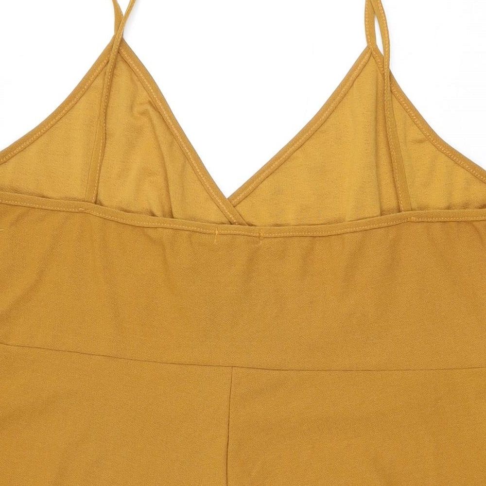 Boohoo Womens Yellow Polyester Playsuit One-Piece Size 20 L3 in Pullover
