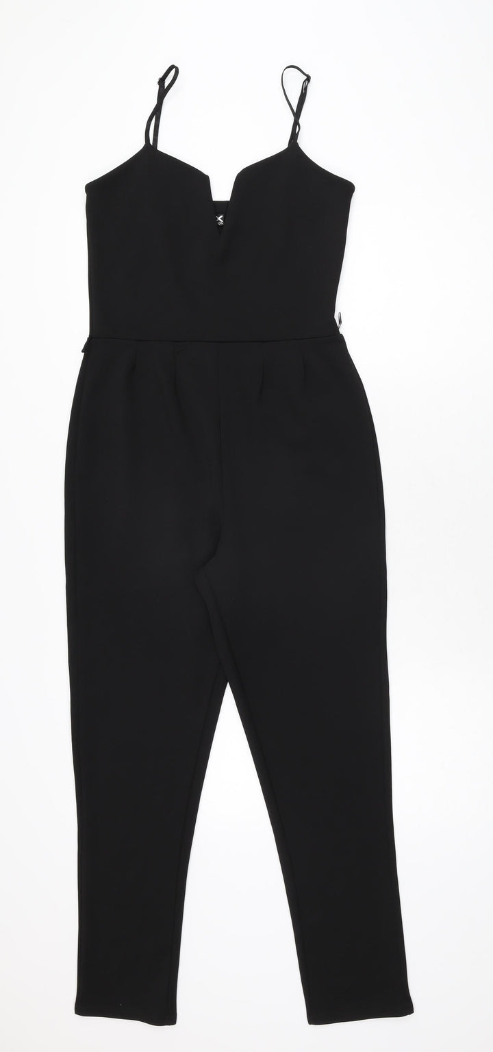 I-X London Womens Black Polyester Jumpsuit One-Piece Size 10 L27 in Pullover