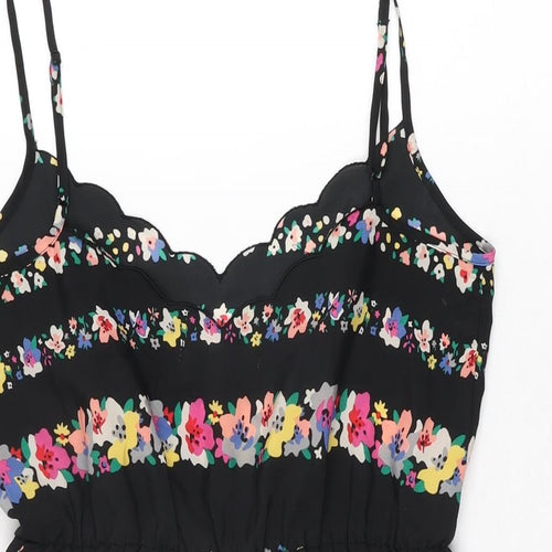 Staring at Stars Womens Black Floral Polyester Playsuit One-Piece Size XS Pullover