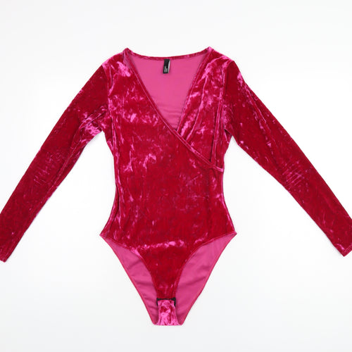 Nobody's Child Womens Pink Polyester Bodysuit One-Piece Size 8 Snap