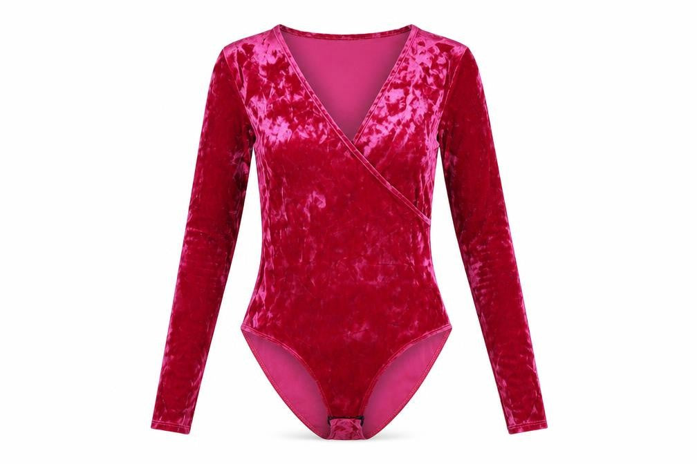 Front view of Nobody's Child women’s pink polyester bodysuit one-piece, size UK 8, snap