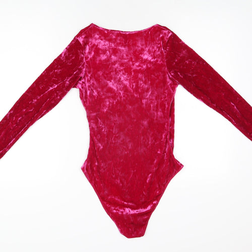 Nobody's Child Womens Pink Polyester Bodysuit One-Piece Size 8 Snap