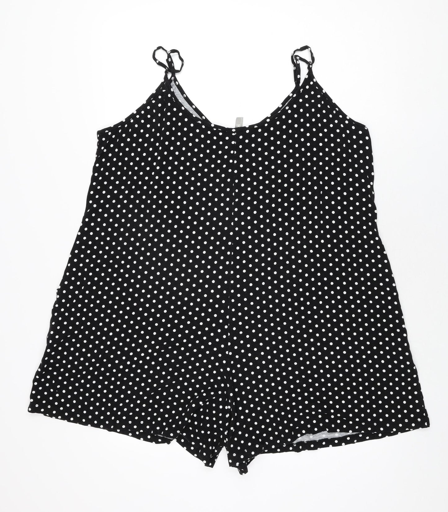 ASOS Womens Black Polka Dot Viscose Playsuit One-Piece Size 16 L3 in Pullover