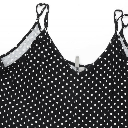 ASOS Womens Black Polka Dot Viscose Playsuit One-Piece Size 16 L3 in Pullover