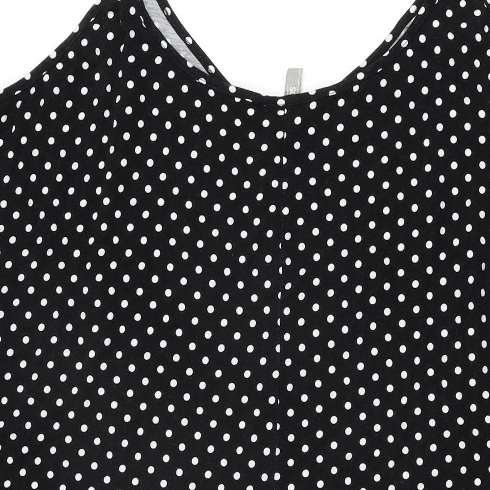 ASOS Womens Black Polka Dot Viscose Playsuit One-Piece Size 16 L3 in Pullover