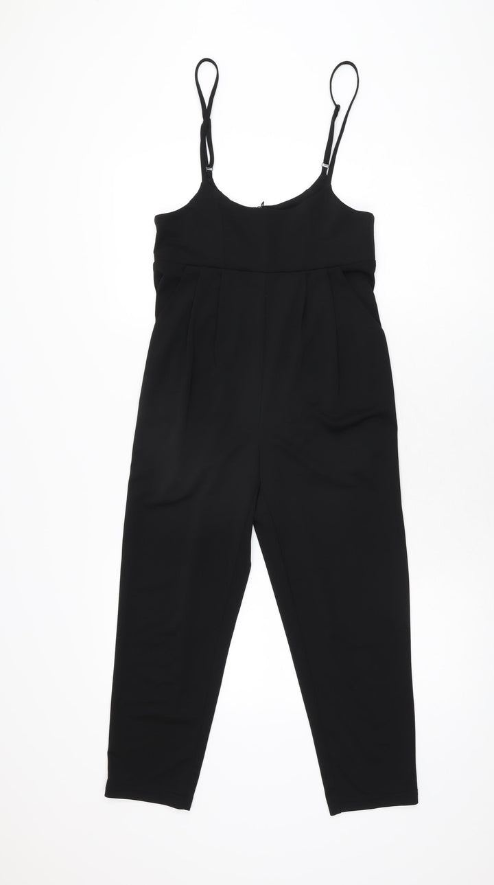 One More Womens Black Polyester Jumpsuit One-Piece Size S L22 in Zip