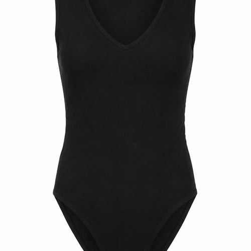 Boohoo Womens Black Viscose Bodysuit One-Piece Size 8 Snap