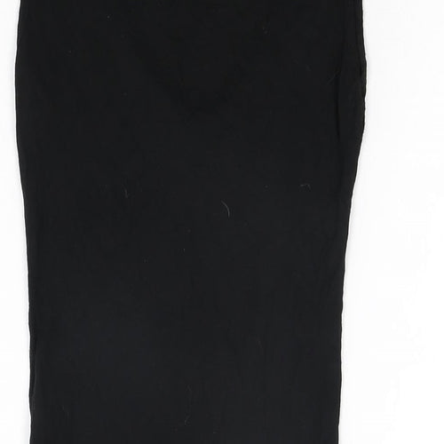 Boohoo Womens Black Viscose Bodysuit One-Piece Size 8 Snap