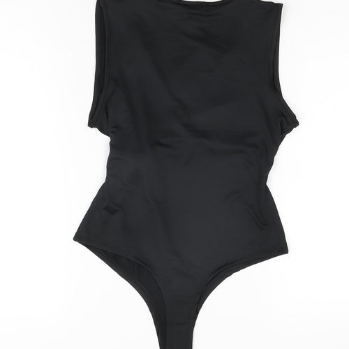 Jeff Banks Womens Black Polyester Bodysuit One-Piece Size 8 Snap - Size 8-10