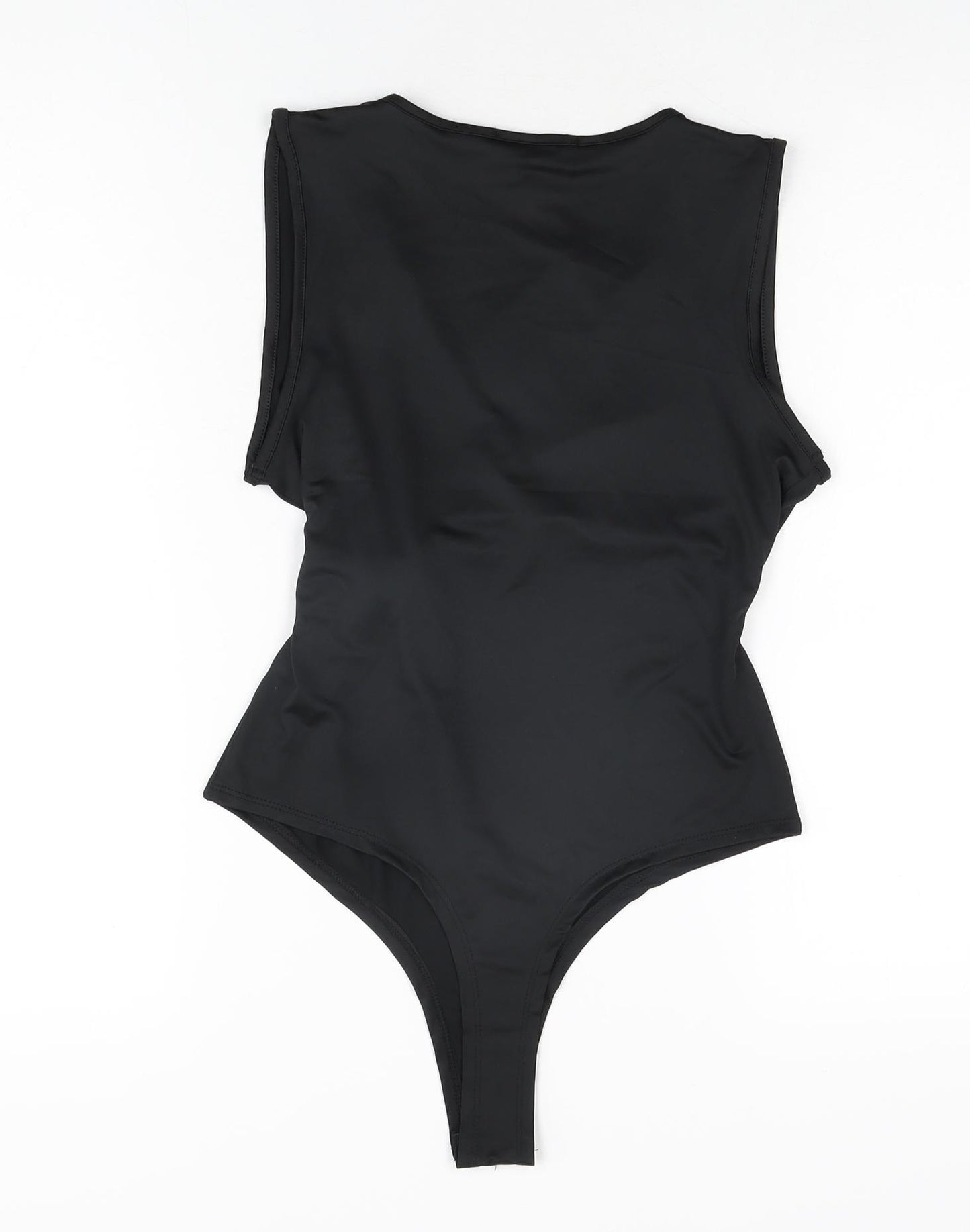 Jeff Banks Womens Black Polyester Bodysuit One-Piece Size 8 Snap - Size 8-10