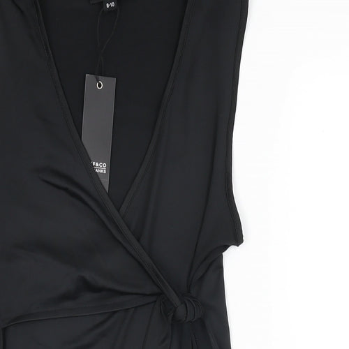 Jeff Banks Womens Black Polyester Bodysuit One-Piece Size 8 Snap - Size 8-10