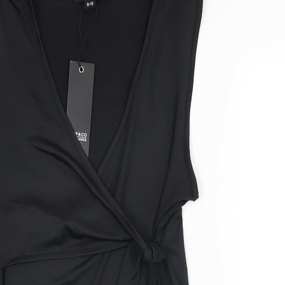 Jeff Banks Womens Black Polyester Bodysuit One-Piece Size 8 Snap - Size 8-10