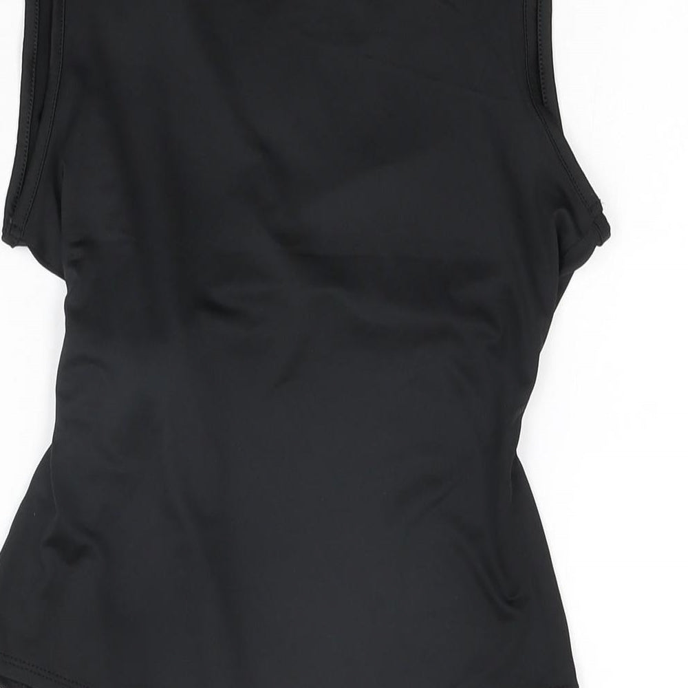 Jeff Banks Womens Black Polyester Bodysuit One-Piece Size 8 Snap - Size 8-10