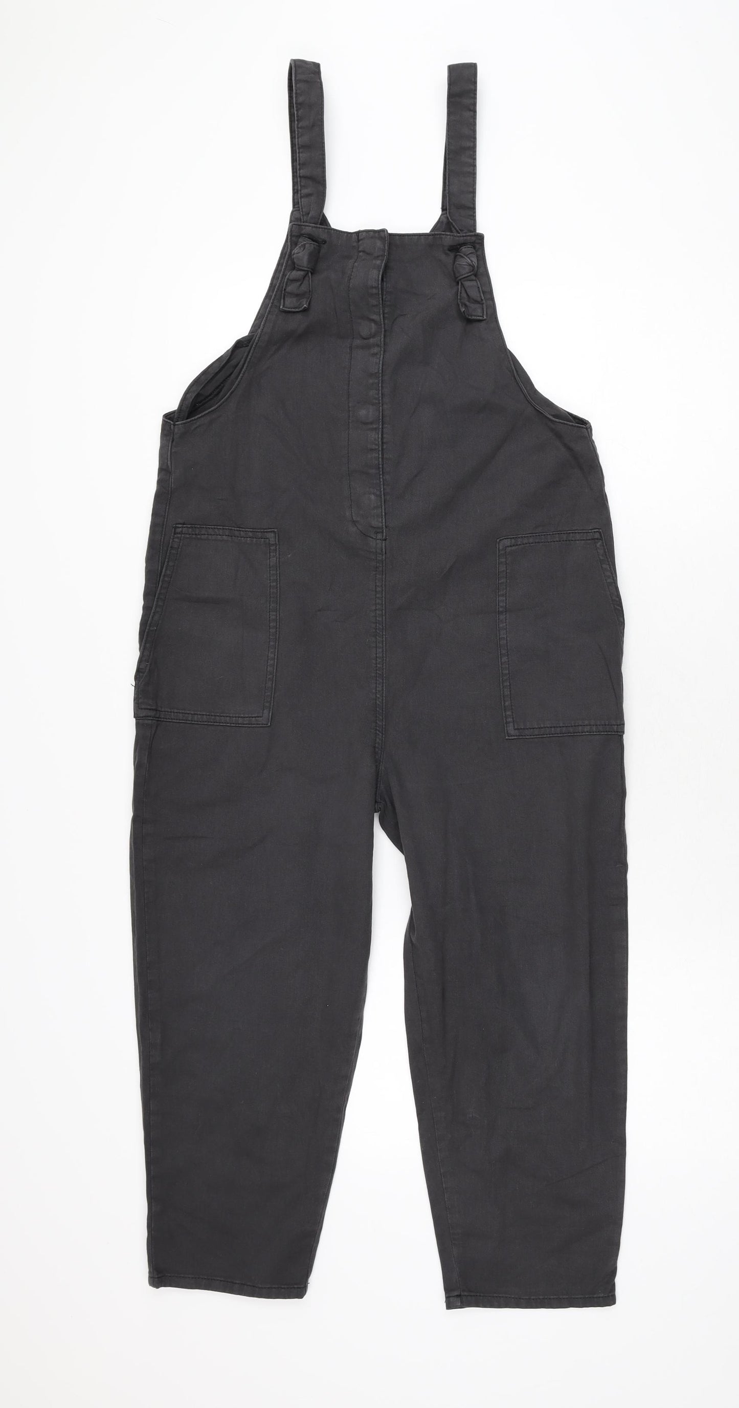 NEXT Girls Black Cotton Jumpsuit One-Piece Size 11 Years L20 in Snap