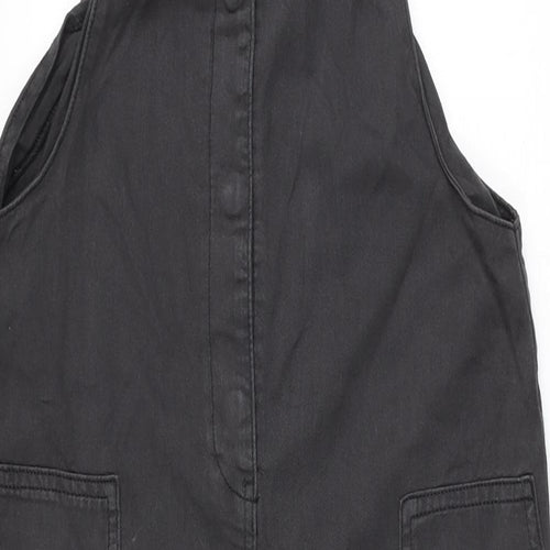 NEXT Girls Black Cotton Jumpsuit One-Piece Size 11 Years L20 in Snap