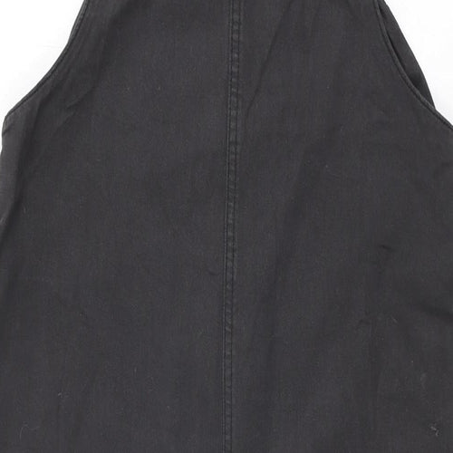 NEXT Girls Black Cotton Jumpsuit One-Piece Size 11 Years L20 in Snap
